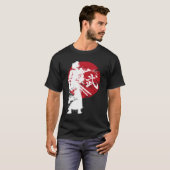 サムライ日本のウォリアーレトロ日本書道R Tシャツ (正面フル)