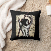 サムライ日本のガール入れ入れ女戦士 クッション (ブランケット)