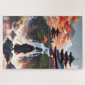 サムライ日本のキャッスルパズル ジグソーパズル (横)