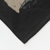 サムライ日本のキャットレトロファイター猫ムーン浮世 –  フリースブランケット (角)