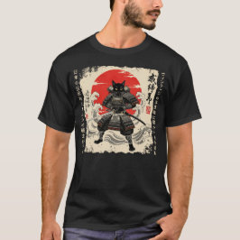 サムライ日本のキャット戦士アニメ猫ジャパネ Tシャツ