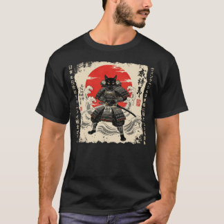 サムライ日本のキャット戦士アニメ猫ジャパネ Tシャツ
