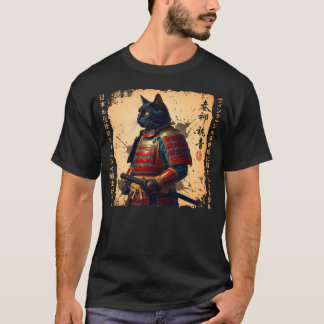 サムライ日本のキャット戦士アニメ猫ジャパネ Tシャツ