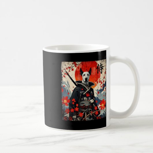 サムライ日本のグレートダネタトゥーかわいい浮世絵 コーヒーマグカップ (右)
