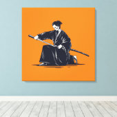 サムライ日本のズ絵画キャンバス印刷 キャンバスプリント (インサイチュ (ウッドフロア))