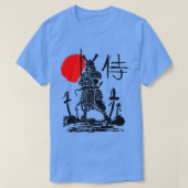 サムライ日本のソードウォリアーミニマル抽象芸術 Tシャツ (デザイン正面)