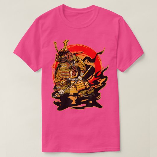 サムライ日本のソード刀カタナ鎧 Tシャツ (デザイン正面)