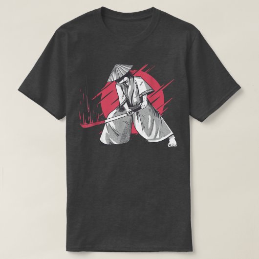 サムライ日本のソード刀刀カタナ戦士 Tシャツ (デザイン正面)