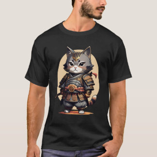 サムライ日本のネコおもしろい猫芸 Tシャツ