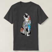 サムライ日本のネコカタナ忍者ヤクザ・タトゥー( Tシャツ (デザイン正面)