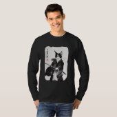 サムライ日本のネコヴィンテージ浮世絵武芸G Tシャツ (正面フル)