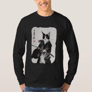 サムライ日本のネコヴィンテージ浮世絵武芸G Tシャツ