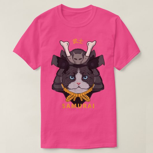 サムライ日本のネコTシャツコピー Tシャツ (デザイン正面)