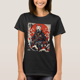 サムライ日本のピットブルタトゥーかわいい浮世絵人 Tシャツ