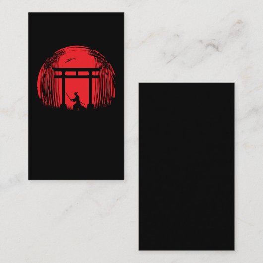 サムライ日本のファイターシルエット戦士ジャパン 名刺 (正面/裏面)