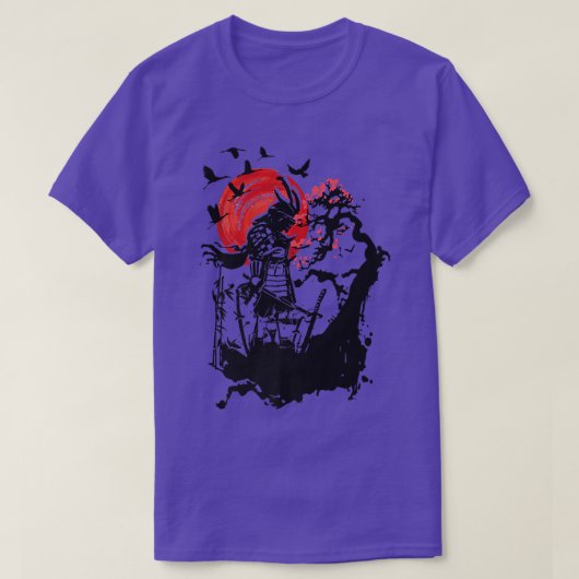 サムライ日本のファイターヴィンテージアートレトロ(2) Tシャツ (デザイン正面)