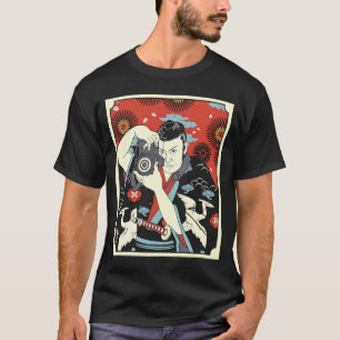 サムライ日本のフォトグラファー戦士カメラカタン Tシャツ