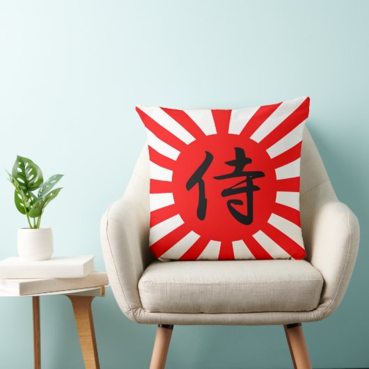 サムライ日本のン漢字記号付き皇旗 クッション (椅子)