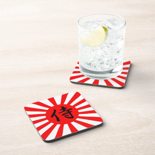 サムライ日本のン漢字記号付き皇旗 コースター (右側)