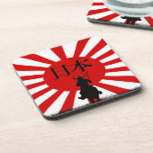 サムライ日本のン&日本飲み物用コースター国旗 コースター (左側)