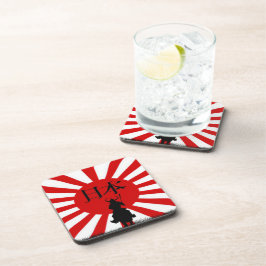 サムライ日本のン&日本飲み物用コースター国旗 コースター