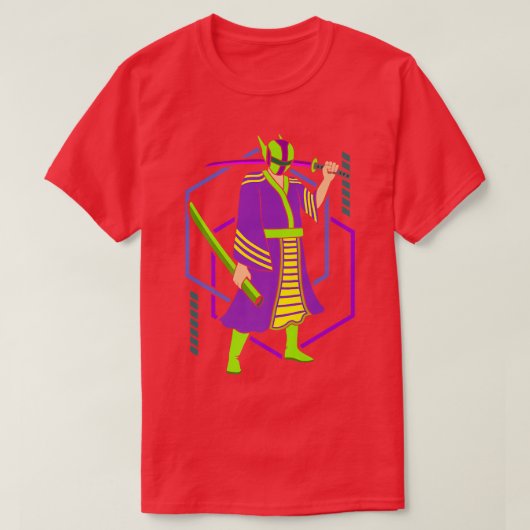 サムライ日本のヴィンテージおもしろいサムライ芸者芸術Gr Tシャツ (デザイン正面)