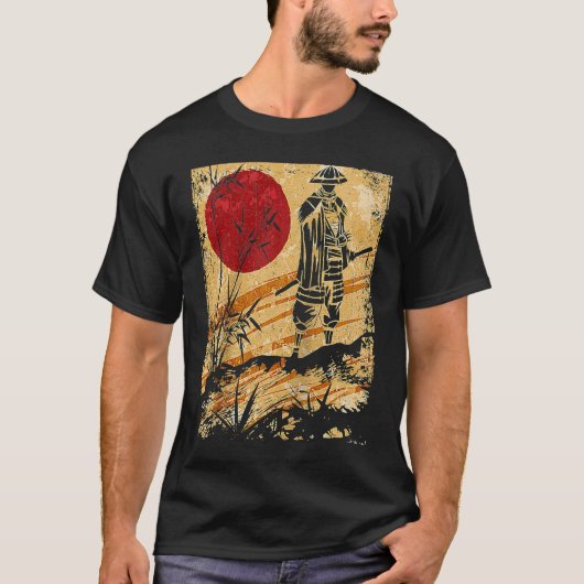 サムライ日本のヴィンテージファイターレトロラグラン基地 Tシャツ (正面)