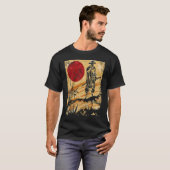 サムライ日本のヴィンテージファイターレトロラグラン基地 Tシャツ (正面フル)
