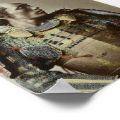 サムライ日本のヴィンテージ写真手彩色 ポスター (角)