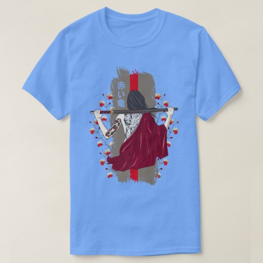 サムライ日本のヴィンテージ桜さくらんぼブロッサムカット Tシャツ (デザイン正面)