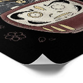 サムライ日本の忍者ネコだるま伝統的T ポスター (角)