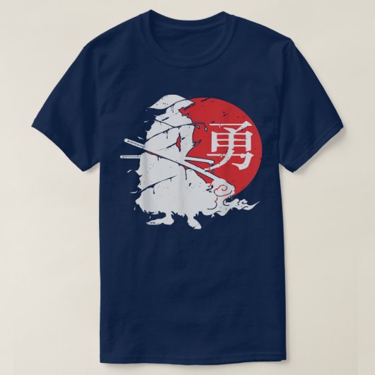 サムライ日本の忍者漢人戦士ヴィンテージジャパン Tシャツ (デザイン正面)