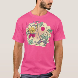 サムライ日本の忍者猫かわいいもちマンガアニメーション Tシャツ