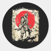 サムライ日本の戦士ヒーロー日本の剣士 ラウンドシール (正面)