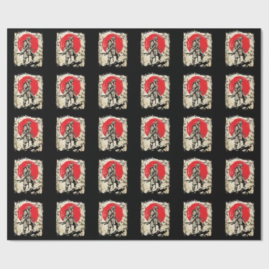 サムライ日本の戦士ヒーロー日本の剣士 ラッピングペーパー (フラット)