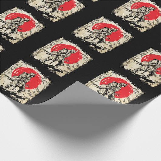 サムライ日本の戦士ヒーロー日本の剣士 ラッピングペーパー (角)