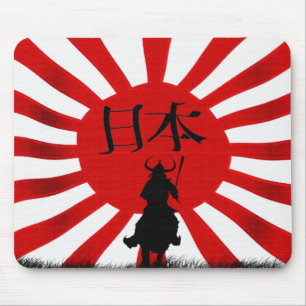 サムライ日本の戦士フラッグアート マウスパッド