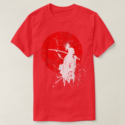サムライ日本の戦士レトロジャパン勇気レスリー Tシャツ (デザイン正面)