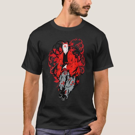 サムライ日本の武士道サムライ文化風景V Tシャツ (正面)