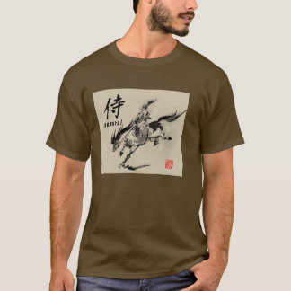 サムライ日本の馬術の馬術の墨 Tシャツ