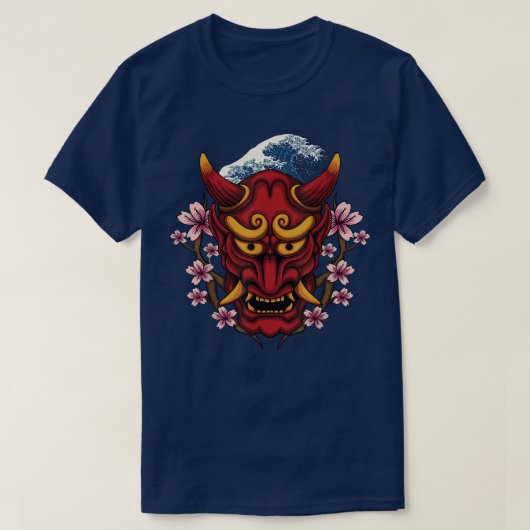 サムライ日本の&キャラクターアイオ日本のニマスク Tシャツ (デザイン正面)