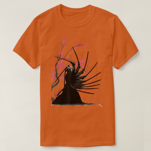 サムライ日本の・ヴィンテージ桜さくらんぼブロッサム Tシャツ (デザイン正面)