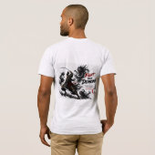 サムライ武士 戦え あなたの悪魔 グラフィック Tシャツ (裏面フル)
