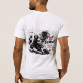 サムライ武士 戦え あなたの悪魔 グラフィック Tシャツ (裏面)