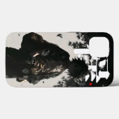 サムライ浪人: 白黒インクケース Case-Mate iPhoneケース (裏面 (横))