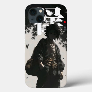 サムライ浪人: 白黒インクケース iPhone 13ケース
