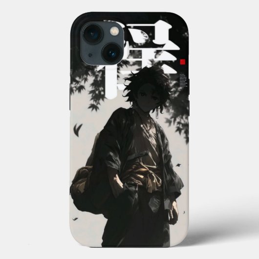 サムライ浪人: 白黒インクケース Case-Mate iPhoneケース (裏面)