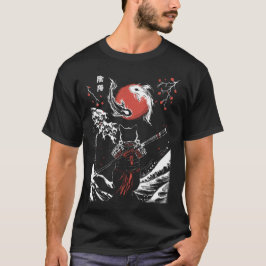 サムライ猫と鯉の魚 Tシャツ