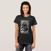 サムライ猫ビンテージ日本浮世絵アート Tシャツ (正面フル)