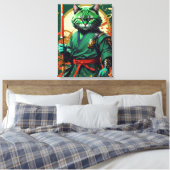 サムライ猫 キャンバスプリント (インサイチュ (寝室))